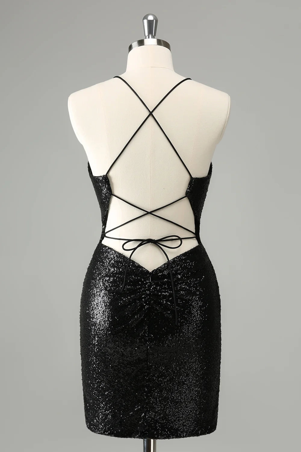 DingJi Wedding Fashion Shiny Back Strap Glitter Tight Strap Homecoming Dresses